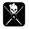 Pool Set Skull Girl Crossbones TP 562 vinyl 6" Decal