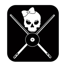 Pool Set Skull Girl Crossbones TP 562 vinyl 6" Decal Sticker billiards cue balls