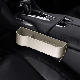 Organizador de relleno de asiento de coche, caja de almacenamiento de bolsillo lateral de plástico ABS para llaves de teléfono, tarjetas, dinero, captador interior automático, apto para la mayoría
