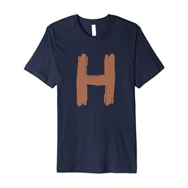 Creative Bold Leather Letter H - Design - Alphabet - Marker Premium T-Shirt