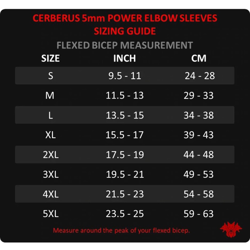 CERBERUS Strength 5mm Power Elbow Sleeves (Pair) (2XL)