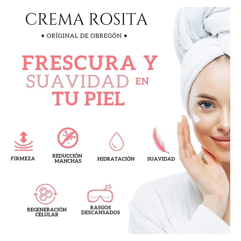 5 Crema Rosita De Obregón Original 100gr Natural Rejuvenece