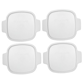 CorningWare Stovetop A-1-PC 1.5 Quart Square White Plastic Lid - 4 Pack
