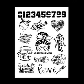 DIY Decorative Baseball Stencil Template for Painting on Canvas Wood Furniture Craft Paper (A4 Size)