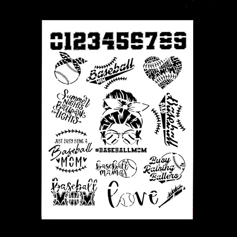 DIY Decorative Baseball Stencil Template for Painting on Canvas Wood