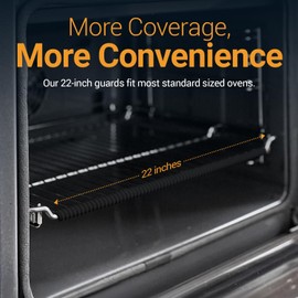 Silicone Oven Rack Shields by Linda’s Essentials (2 Pack) | Heat Resistance Silicone Oven Rack Protectors Guards Against Burns and Scars | 22 Inches Long (Black)