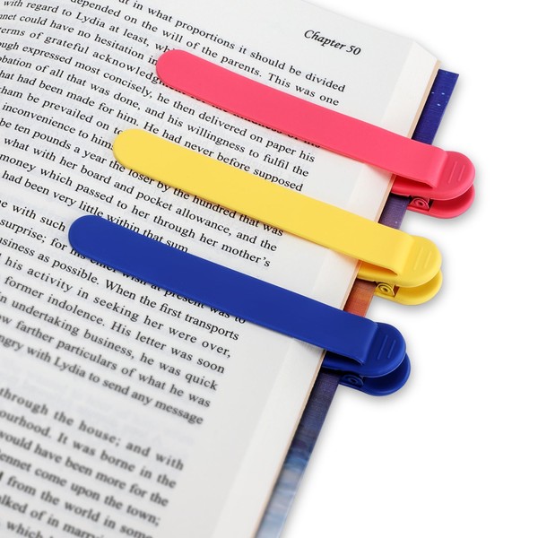 3Pcs Automatically Stay in Place Bookmark, Bookmarks for Women, Men,