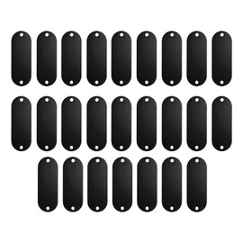 MECCANIXITY Metal Blank Tags Stamping Blanks Tag, DIY Engraving Tags Aluminum Black Pet ID Tags for Craft, Pendant Decoration, Pack of 25