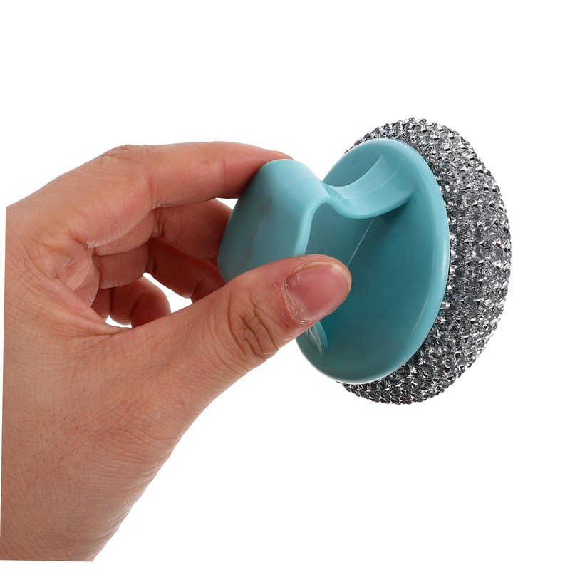 FOMIYES 6pcs Detachable Handle Stainless Steel Pot Scrubber Heavy Duty