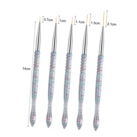 Baluue 2sets Professional Nail Art Drawing Pens Ultra-fine Manicure Line Tools for Nail Salons Home Use Lightweight Durable Design for Creative Art