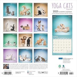 BrownTrout, Yoga Cats Together by Plato 2025 Wall Calendar