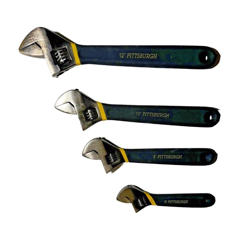 PITTSBURGH Adjustable Laser Etched Wrench Set, 4 Piece Pro-quality
