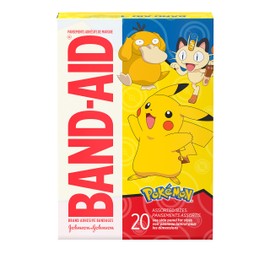 Band-Aid Band-Aid Brand Adhesive Bandages for Minor Cuts & Scrapes, Wound Care Featuring Pokmon Characters for Kids, Assorted Sizes 20 ct