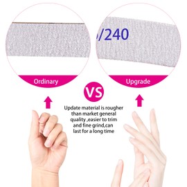 URAQT Pack of 15 Nail Files 180/240, Nail Files Double-Sided, Double-Sided Disposable Nail File, Nail Files for Gel Nails, Nail Files Disposable, Core in Purple Banana File Tools & Accessories (White)