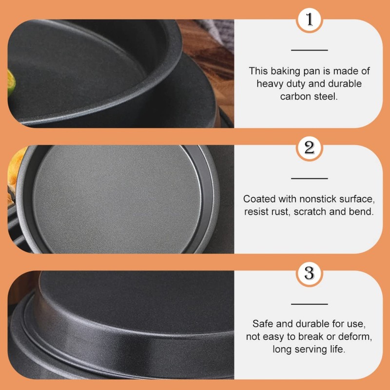 Operitacx Non Stick Pizza Baking Tray Carbon Steel Baking Pan