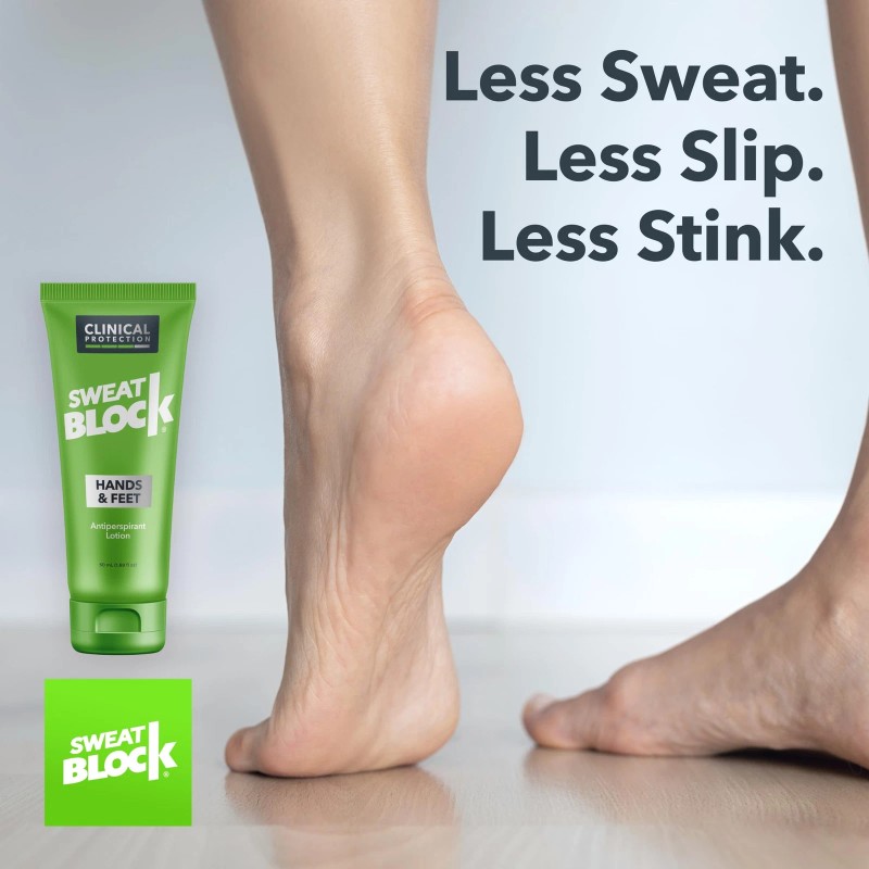 SweatBlock Antiperspirant Lotion for Sweaty Hands & Feet, Anti Sweat