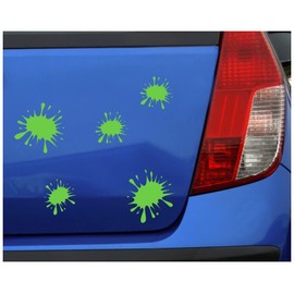 Samunshi® Paint Splashes Sticker Set of 5 2 x 8 x 9 cm 3 x 5 x 6 cm Silver