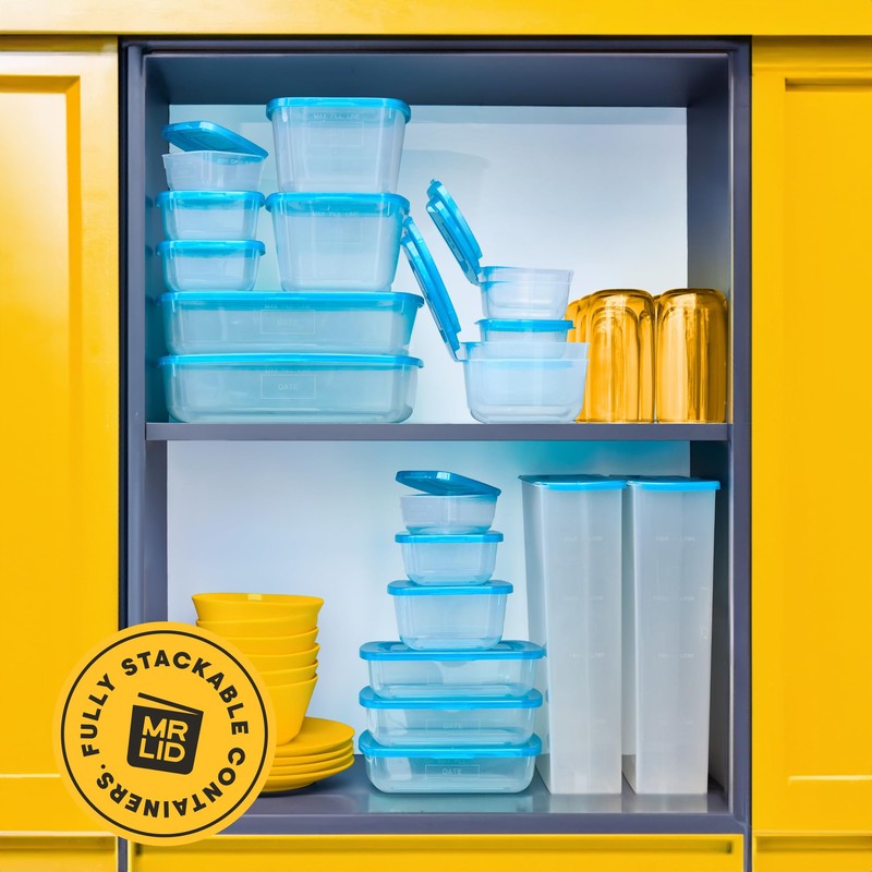 Premium Attached Food Storage Containers, Permanently Attached Plastic Lid, Never