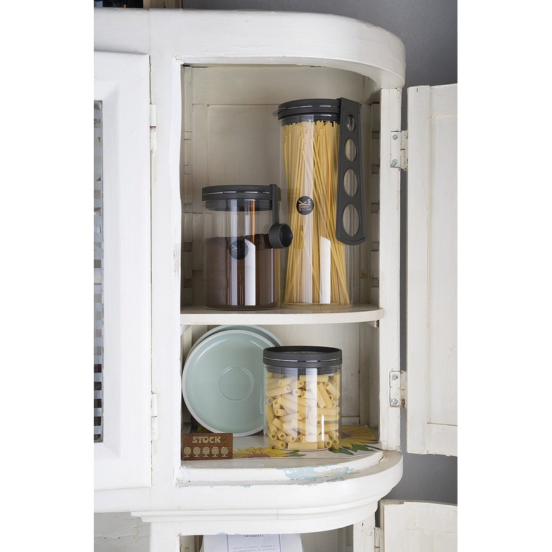 SAMBONET Jar with Measuring Spoon Cl 75 Grey Borosilicate Sambonet