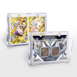 Vertical Booklet Magnetic Card Holder 2-Pack – One Touch 175PT Trading Card Case with Dual Magnet, UV & Acid-Free Acrylic – Fits Semi Rigid Sleeves, Baseball & Playing Cards