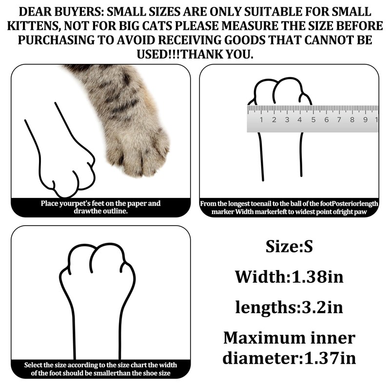 4 PCS Cat Booties, Cat Mittens to Prevent Scratching, Mesh