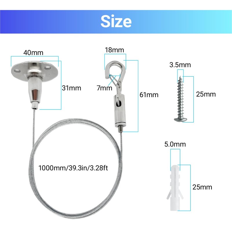 HAMRVL 10 Pcs Adjustable Picture Hanging Wire - Heavy Duty