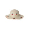VERTBAUDET Girls Paper Straw Embroidered Cherry Hat, Off-white