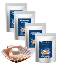 Okerker 7.05OZ/200g Freshwater Pearl Powder Organic, 100% Natural Cosmetic Grade for DIY Skincare- Face Body Mask, Cream and Lotion, Pearl Powder Supplement for Homemade Cosmetics. 50g*4pack
