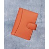 RFID Blocking Soft Orange Leather Credit Card Holder Wallet Popper