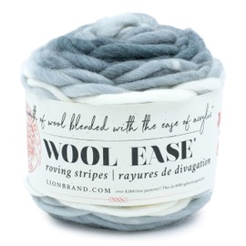 Lion Brand Yarn Wool-Ease Roving Yarn, Smoke