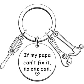 JMIMO Papa Gifts Papa Keyring Father's Day Gift For Dad Daddy Grandad If My Papa Can't Fix It, No One Can