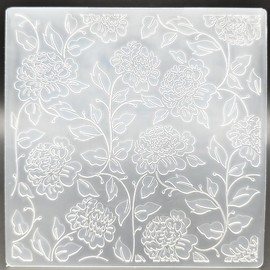 Plastic Embossing Folder 5.3x5.3 Inch Peony Flowers Paper Crafts Plastic Textured Impressions for Card Making Scrapbooking