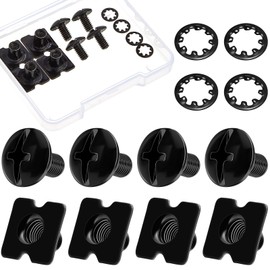 Landhoow 4 Sets Football Backplate Screws Black Chicago Screws Football Back Plate Hardware Include Truss Head Slotted Fasteners Washers Gaskets for Unisex Adult Size Youth Size Backplates