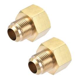 uxcell Brass Pipe Fitting, 1/2 Sae Flare (3/4-16Unf) Male, 5/8 Sae (7/8-14Unf) Female Thread, Pipe Adapter Connector, Suitable For Air Conditioning And Refrigeration, 2 Pcs