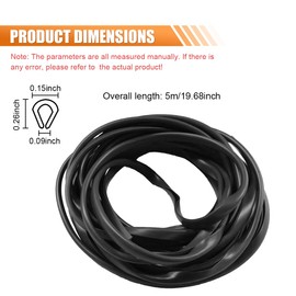 16Ft/5M Car Door Edge Guards, U Shape Edge Trim Car Door Edge Protector, Self Adhesive Rubber Seal Car Door Protection Scratch Strip, Universal Door Guards for Most Cars (Black)