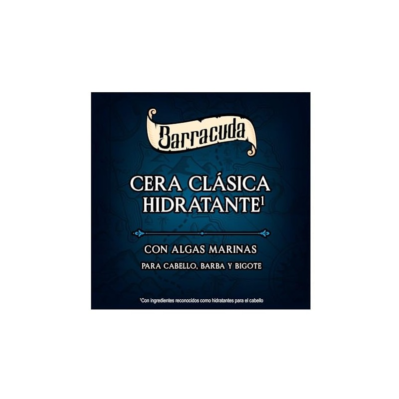 Barracuda Cera para el Cabello Hidratante 60g, Acabado Profesional, Algas