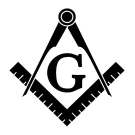 Basic Square & Compass Masonic Vinyl Decal - [Black][6 Inch]