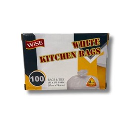 Strong & Durable Trash Bags | Heavy Duty Garbage Bags for Kitchen, Home, Office & Commercial Use | Leak-Proof, Tear Resistant, Unscented | 13 Gallon White, 100 Count, 1 Rolls in 1 Box