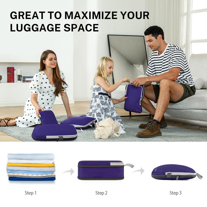 Gonex Compression Packing Cubes Extensible Organizer Bags For Travel Suitcase