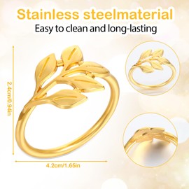 12Pcs Gold Napkin Rings Set Metal Leaf Fall Napkin Rings Design for Christmas, Table Settings, Easter Table Decor, Wedding, Holiday Dinners, Special Occasions, Gift Giving