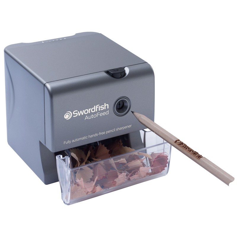 Swordfish ‘AutoFeed’ Electric Pencil Sharpener with Replaceable Helical Blade and