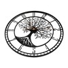Dankeit Tree of Life Wall Clock, 24Inch Metal Black Family