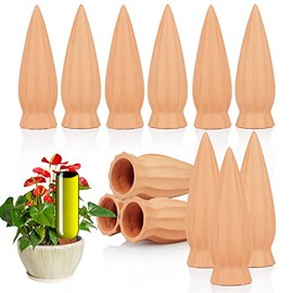 KOAMLY Plant Self-Watering Stakes 12 Pack Terracotta Plant Watering Devices,Recycled Wine Bottle Plant Watering Devices for Vacation