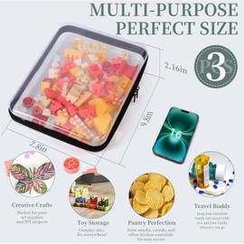 YOPCDJ Juego de 3 Bolsas Transparentes Impermeables con Cierre Negro Large