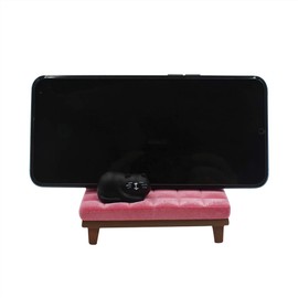 Bolley Joss Desk Cell Phone Holder Stand Pink Sofa with Cute Cat Kitty for Office Free You Hands Home Ornament