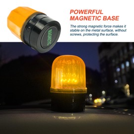 ELLUMIN 6" Flashing Light, Amber LED Strobe Beacon Light with Magnetic Base for Vehicle Forklift Truck Tractor Golf Carts UTV Car Bus and Club Party Show Bar(Amber,1 Pack