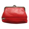 Lorenz Medium Leather Triple Framed Coin Purse -Red