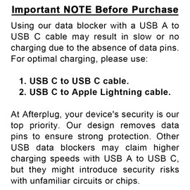 Afterplug USB C to C Data Blocker, Anti Juice Jacking, for Charge Only, Case Friendly Design, Support up to 240W PD Charging (2-Pack), Red
