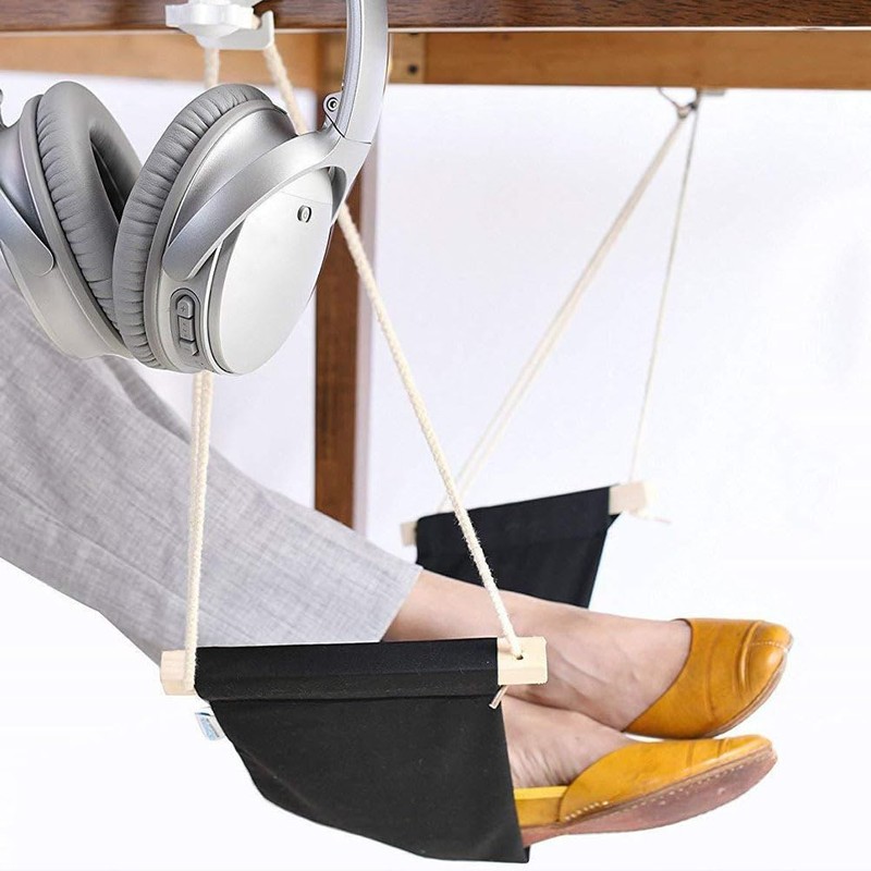 TEHAUX Foot Hammock Hanging Foot Hammock Footrest Home Office Footstool
