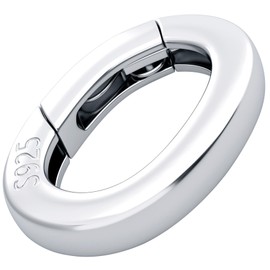 Pndeyo 925 Sterling Silver Oval Jewelry Clasps, Hypoallergenic Necklace Enhancer Shortener, Spring Bail Clasp Rings Connector Carabiner for Bracelet Anklet Jewelry Making (S)